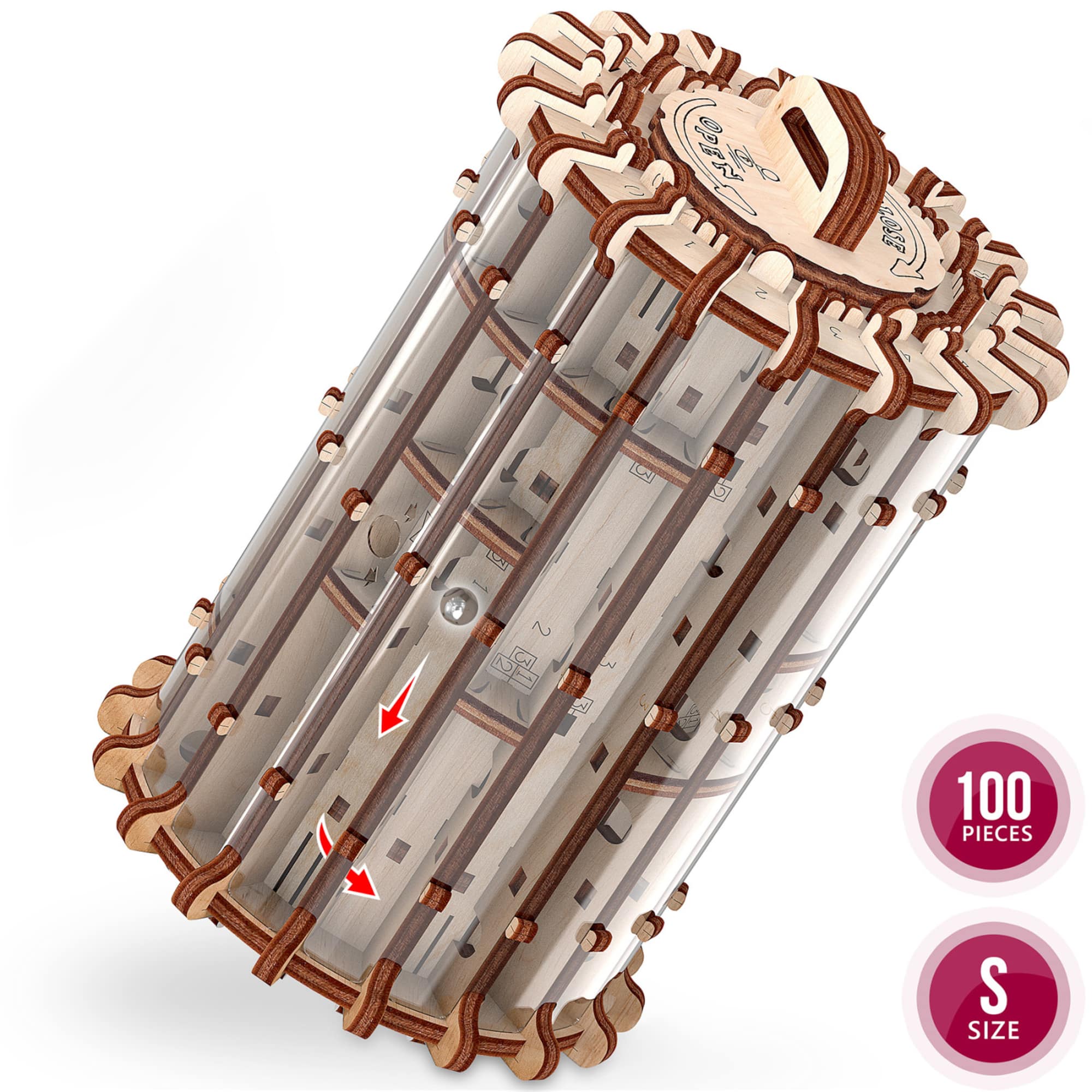 Mr. Playwood Labyrinth Scroll & Hole 3D Wooden STEM Puzzle